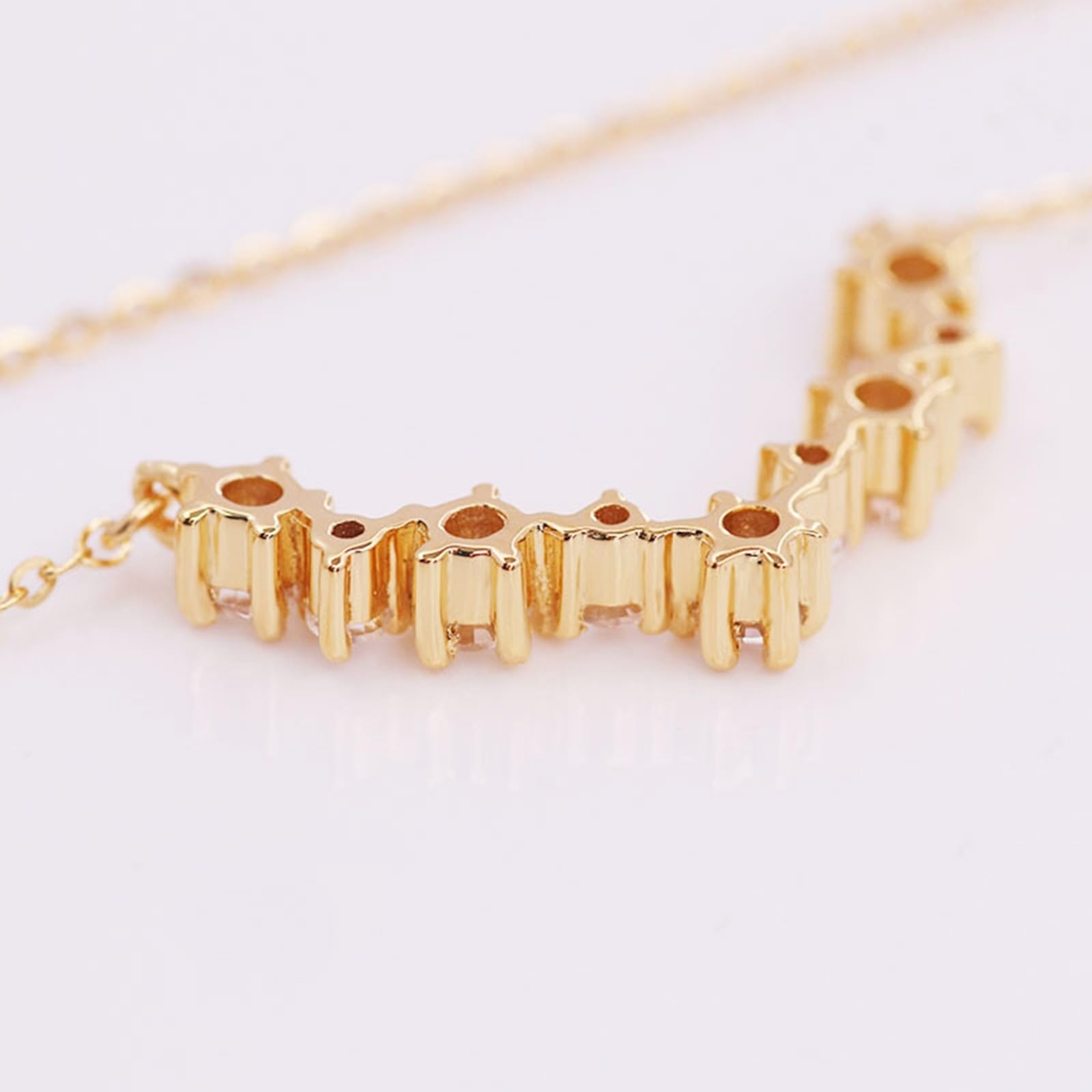 Epinki Collar Boda Oro 9K/14K/18K para Mujer, Moissanita Blanca Redonda Sencillo Piedra Colgante Joyeria Cadena 40+5CM