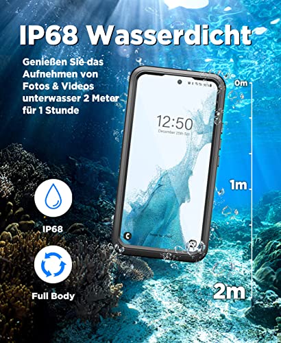 Beeasy für Samsung Galaxy A54 5G Hülle, IP68 Wasserdicht Outdoor Handyhülle 360 Grad Schutzhülle, Samsung A54 Case Stoßfest Staubdicht Wasserfest Panzerhülle mit Displayschutz, Schwarz