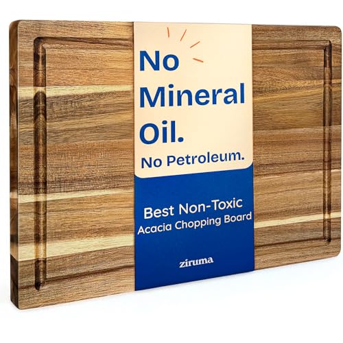Ziruma Non-Toxic Acacia Wood Chopping Board Mineral Oil Free 41x28cm