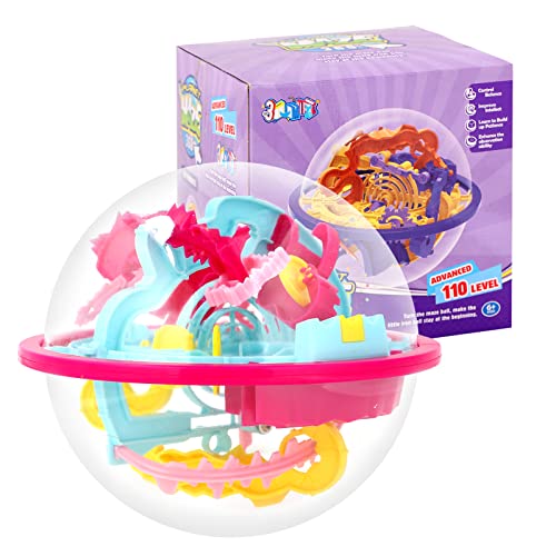 3D Labyrinthe Balle, Balle Puzzle 3D avec 110 Obstacles, Convient aux Enfants et Adultes