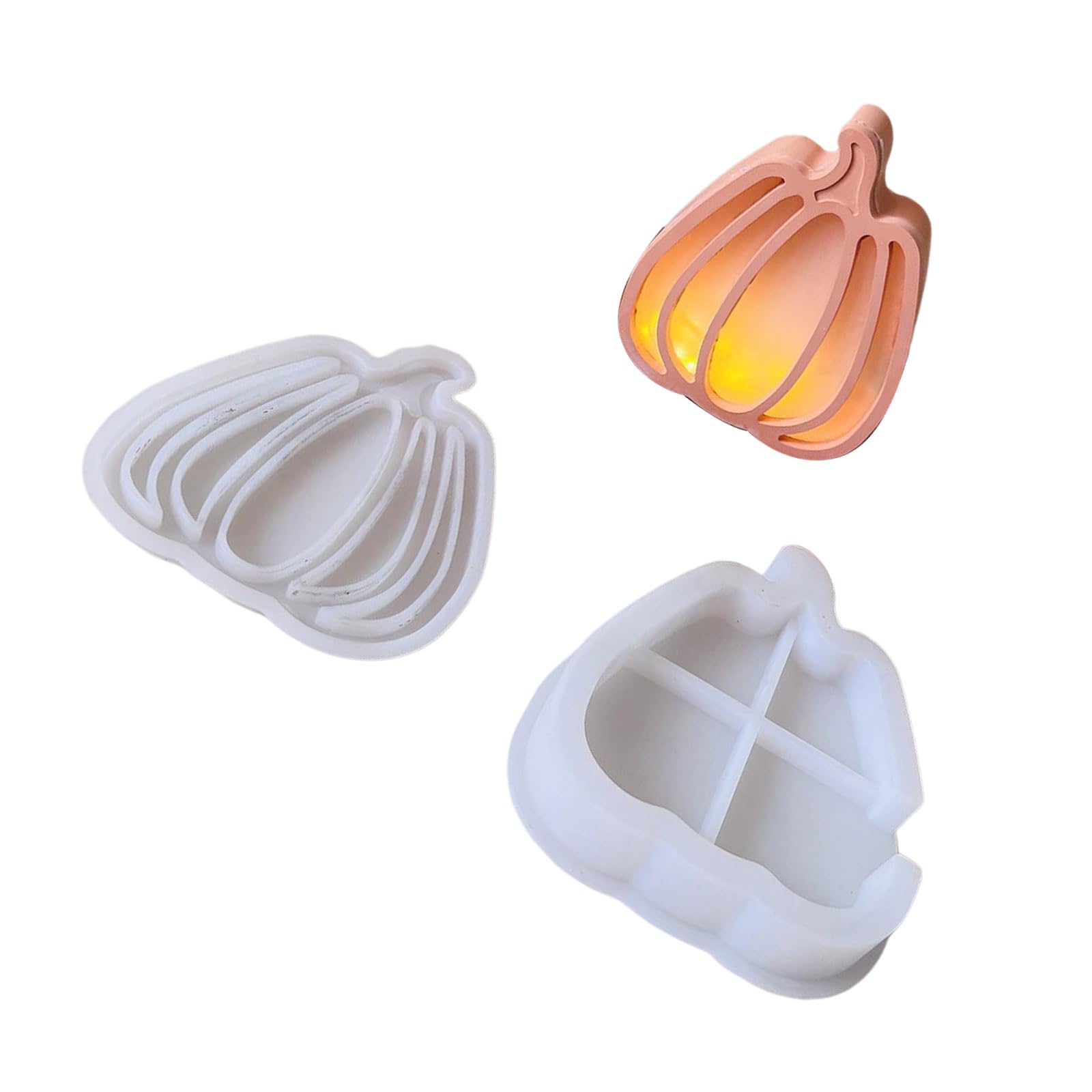 Jazuaiao Halloween Pumpkin Silicone Mold for Resin, Fall Festival Baking Tool with Hollow Design Night Light Decoration Pumpkins Silicone Mold