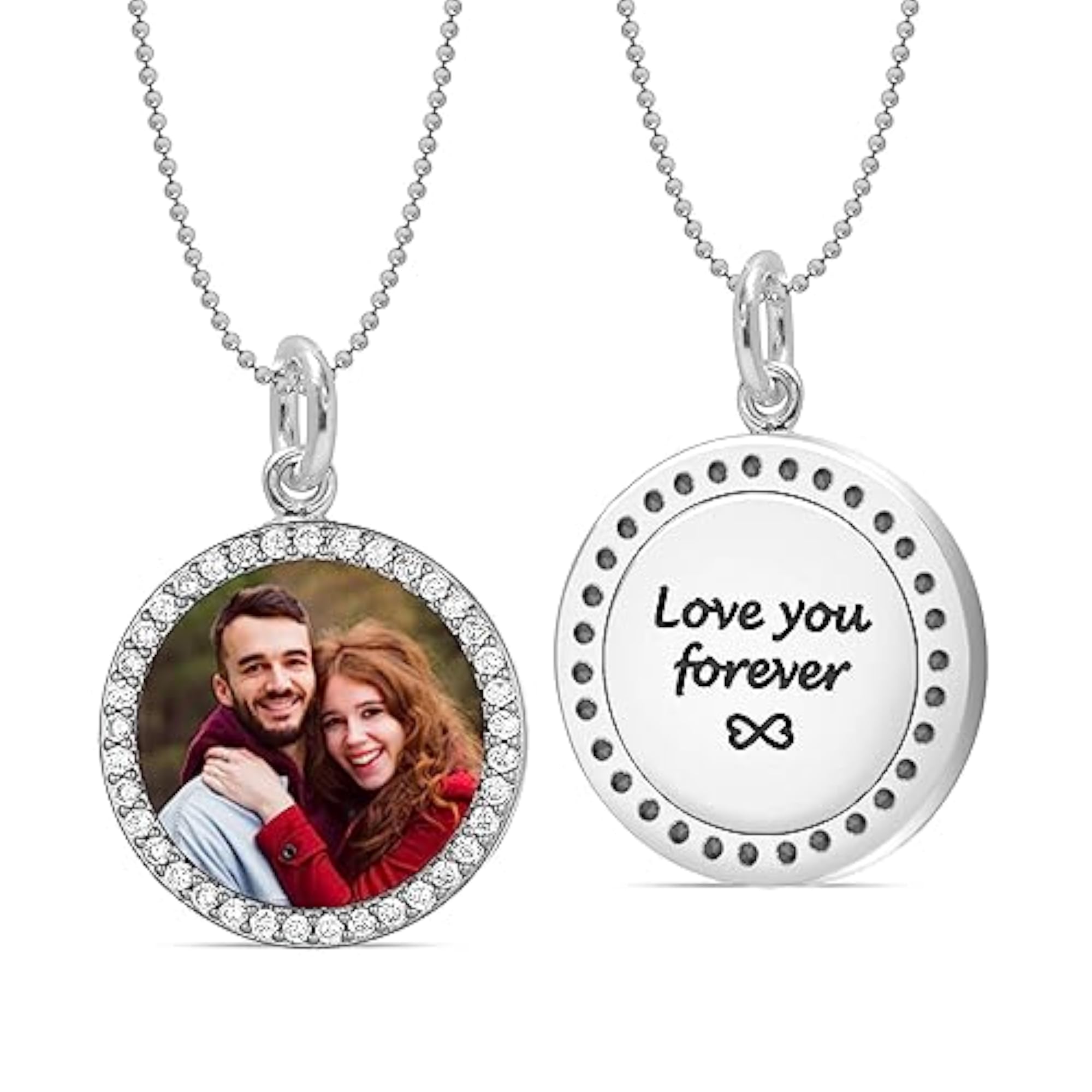 Personalised Engraved Custom Photo Frame Pendant Necklace