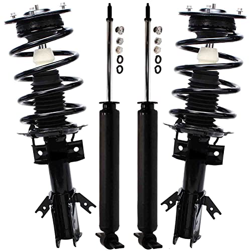 Image of Detroit Axle - FWD 4pc Struts Shock Absorbers Kit for 2013-2020 Ford Fusion, 2 Front Struts w /Coil Spring 2 Rear Shocks Absorbers 2013 2014 2015 2016 2017 2018 2019 2020 Replacement Suspension