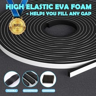Bantie 33FT EVA Weather Stripping Door Seal Foam Tape with Adhesive Foam Sealing Strip Window Weather Stripping Door Insulation Soundproofing