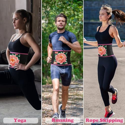 Faja cintura con diseño Peach Peony para entrenamiento unisex miniatura 4