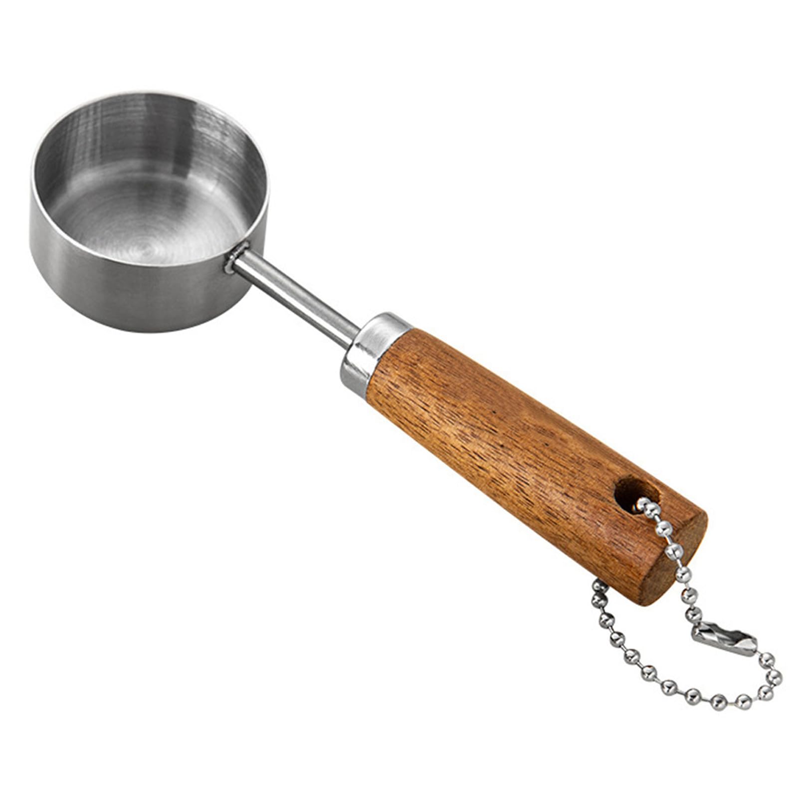 Bottone 14ML Wooden Handle Stainless Steel Measuring Spoon for Baking Ingredients Coffee Spoon