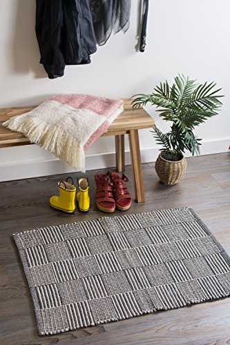 Dii Contemporary Square Recycled Yarn Rug, Gray Checker, 2X3' #TOP3