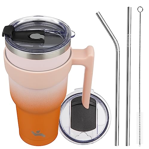 Image of Konokyo 40 oz Tumbler with Handle and Straw, Insulated Travel Mug
