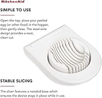 Vista 4 de KitchenAid Cortador de huevos clásico con alambres de acero inoxidable, 9 pulgadas, blanco
