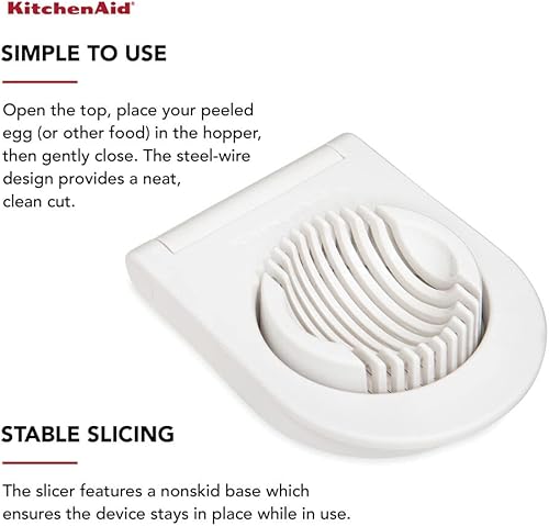 Vista 4 de KitchenAid Classic Egg Slicer with Stainless Steel Wires, 9 Inch, White