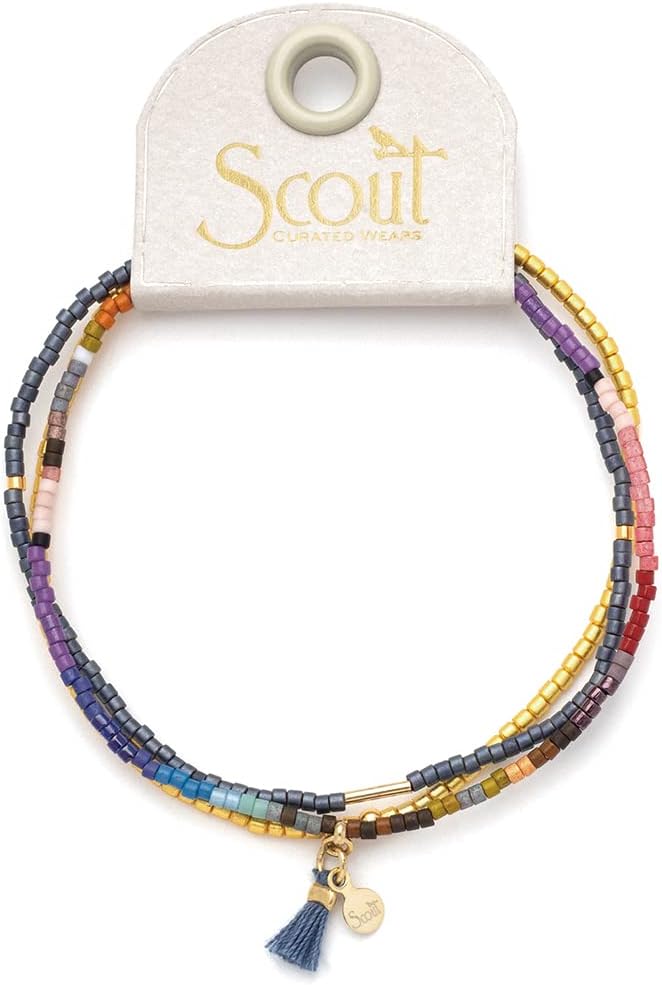 Scout Curated Wears - Chromacolor Miyuki Bracelet Trio - Dark Multi/Gold