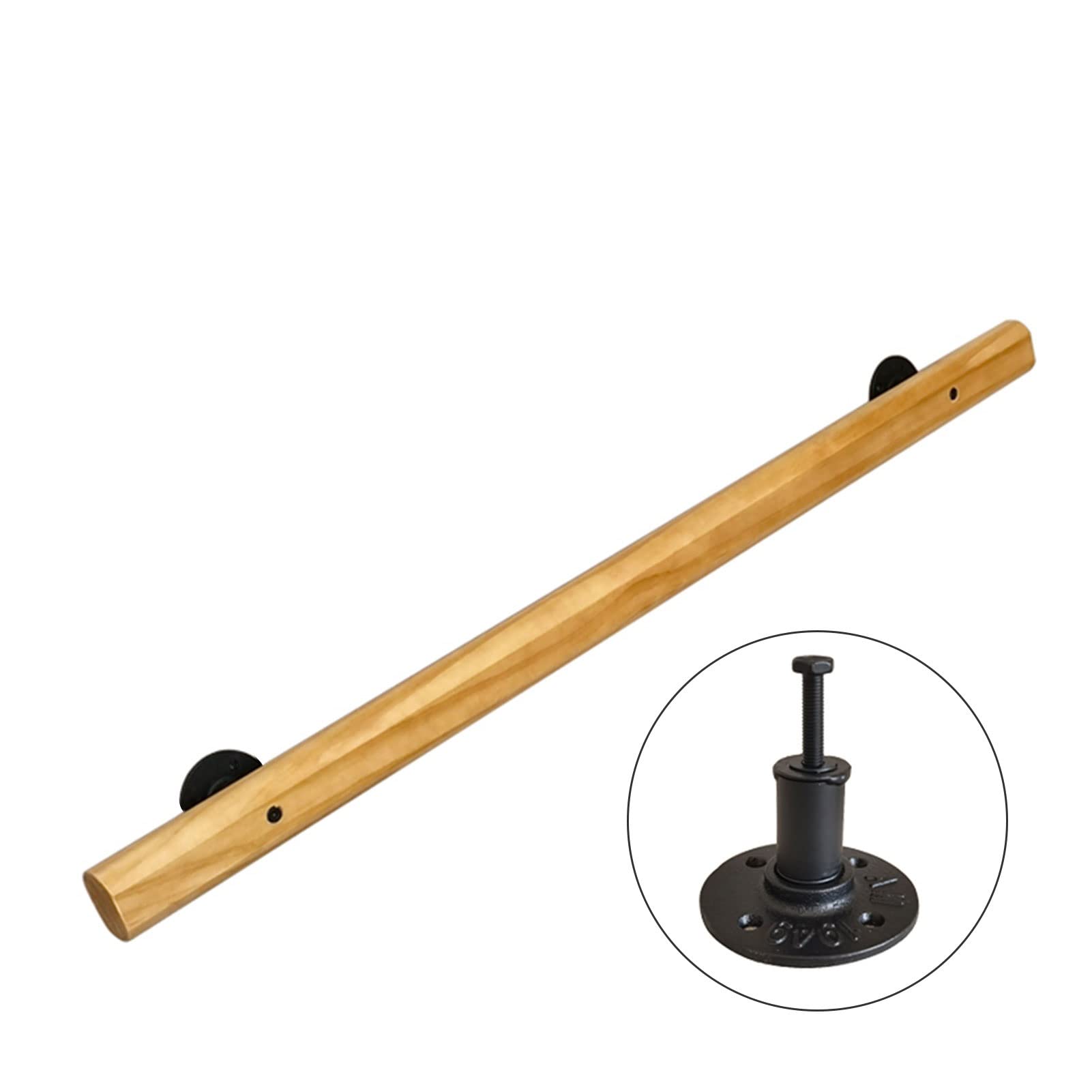 Solid Wood Handrails, Non-Slip Stair Handrail Homeainst The Wall Indoor Loft Elderly Railings Armrest Corridor Support Rod/9Ft/270Cm