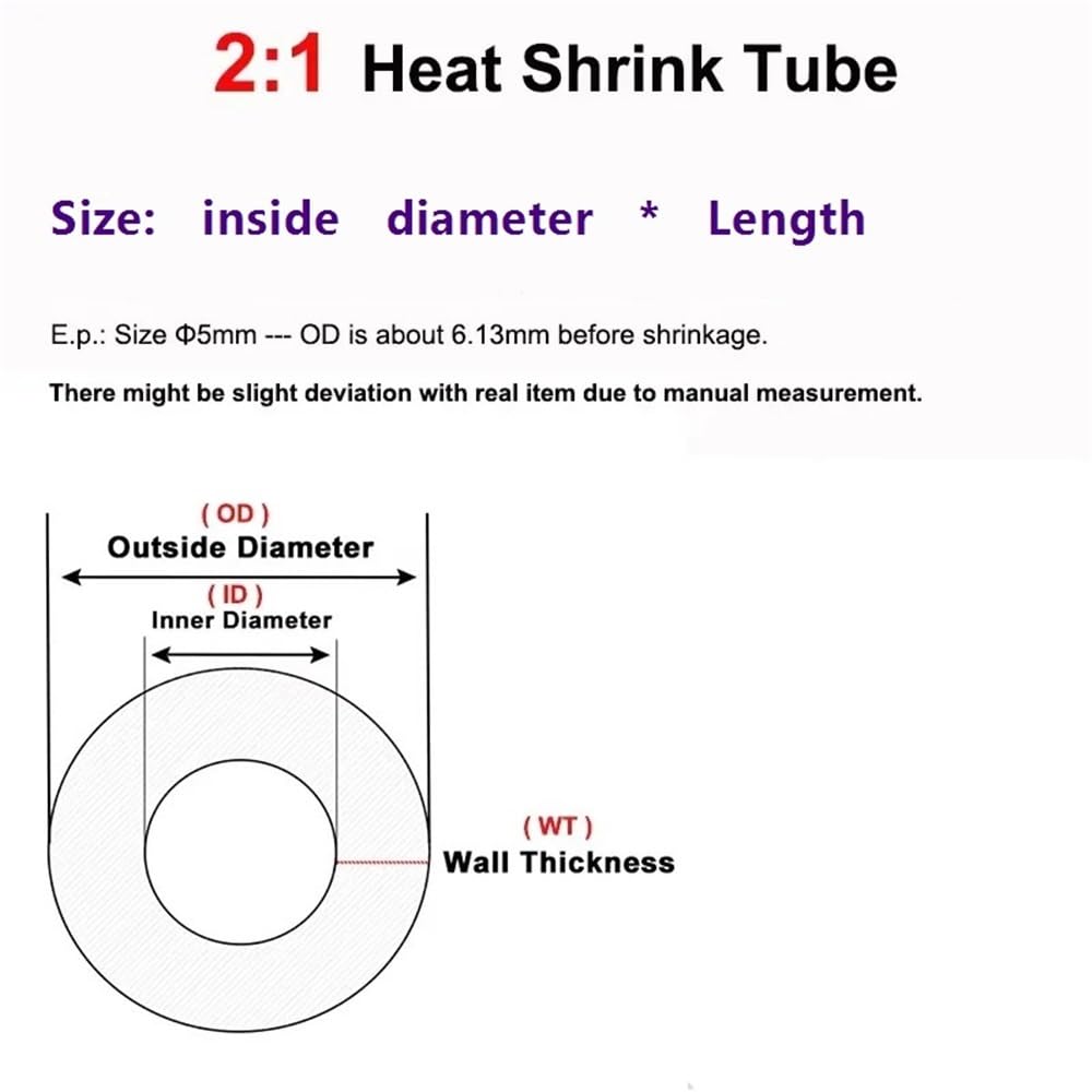 JWOO Guaina termorestringente 2:1 Rossa da 0,6 mm a 80 mm, Guaina for Cavi Fai da Te, Protezione for Cavi e Riparazione di Cavi(20MM*10 Meters)