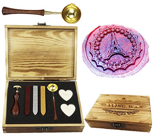 Coffret cadeau de Noël cachet de cire Tour Eiffel pour personnaliser vos enveloppes