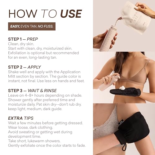Image of Brown Bee Hydro Self Tanning Mousse Refill 200 ml - Clear Fast-Drying Self Tanner Mousse with Organic DHA, Almond Scent, Eco Refill