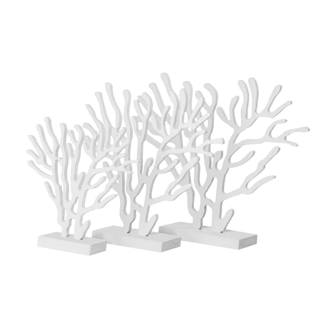 Ornement corail blanc Levemolo en bois, sculpture d'art méditerranéen chic