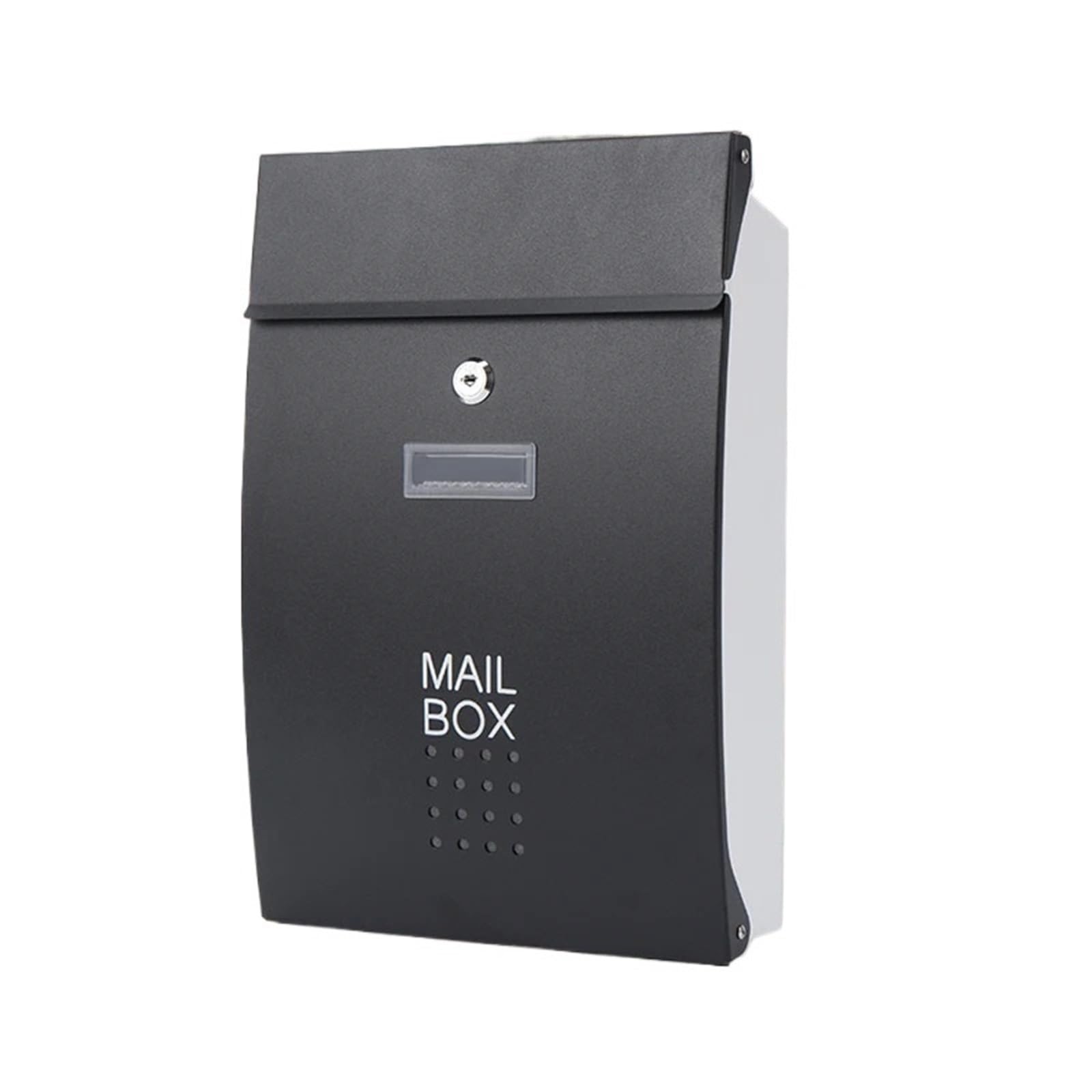 Wall Mounted Letterbox Mailbox Outdoor Stainless Steel Warehouse Apartment Home Garden Letterbox Wall Mounted Vertical Locking Mail Post Box(Black)
