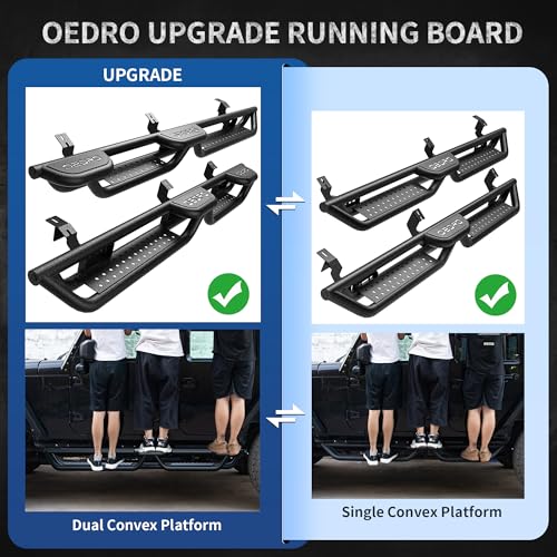OEDRO Wheel to Wheel Running Boards Compatible with 2005-2023 Toyota Tacoma Double Cab with 4 Full-Size Doors, Bed Access Side Steps with Two Stairs Nerf Bar by OEDRO - Image 4