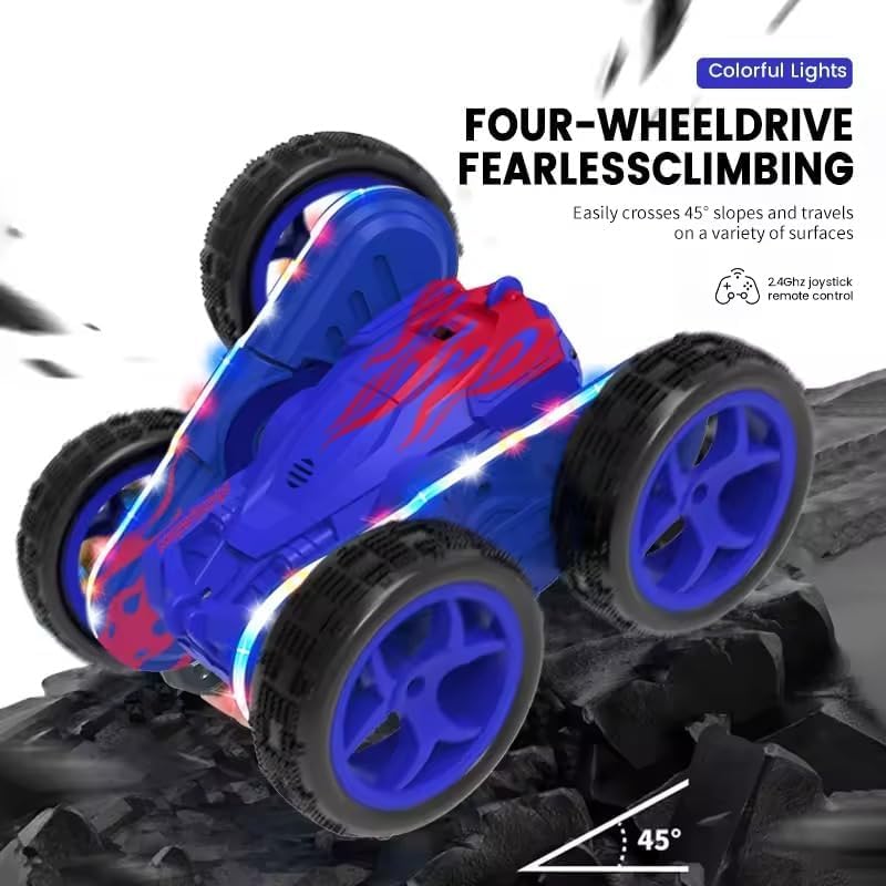 Image of Amitasha 4X4 Remote Control Drift Car 4WD All-Terrain 360 Rock Crawler High Speed Tumbling RC Dual Sided Stunt Car 4 Wheel Drive Rechargeable for Kids Boy