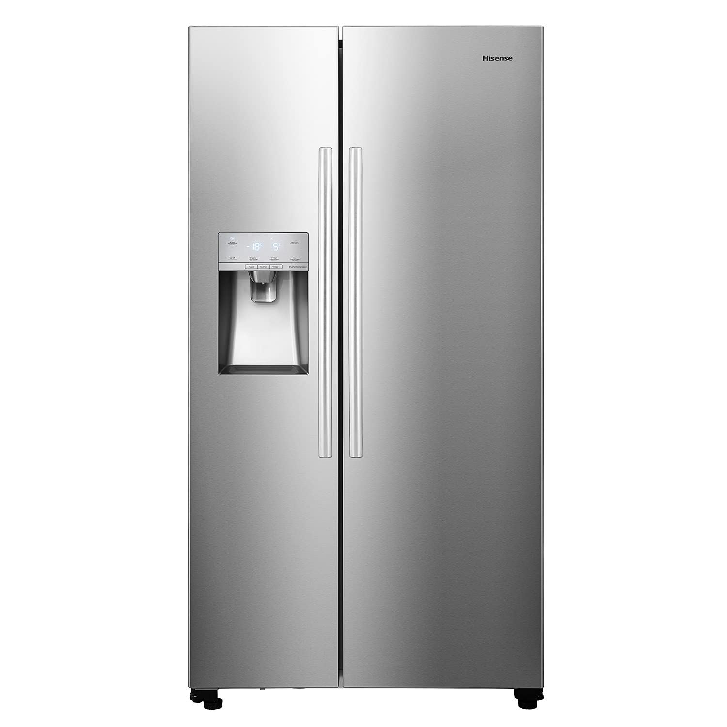 Hisense RS694N4ICF Freestanding American Side-by-Side Fridge Freezer - Total No Frost - Plumbed Water and Ice Dispenser - 562 liters - Stainless Steel - F Rated [Energy Class F]