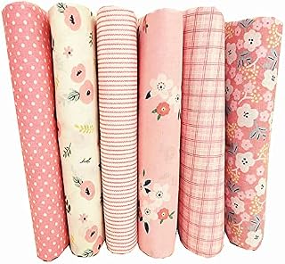 6pcs Patchwork Cotton Fabric Squares Bundle DIY Handmade Crafts Sewing Quilting Fabric Different Designs