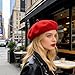 Red Beanie Women, Red Fashion Beret Hats Accessories, Fascinator Newsboy Derby Hats for Women, Wool Cute Beret for Valentine's Day Saint Patrick Easter, 1 Pcs