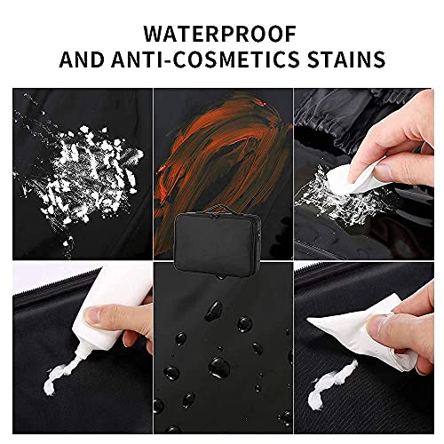 GZCZ 3 Layers Large Capacity Travel Professional Makeup Train Case Cosmetic Brush Organizer Portable Artist Storage bag 16.5 inches with Adjustable Dividers and shoulder strap for Make up Accessories