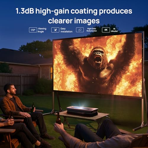 AWOL VISION Folding Outdoor Projector Screen with Stand (120 inches), Portable 16:9 4K HD Rear Front Movie Screen with Carry Bag for Theater Backyard Movie Night,Cinema School - Image 2