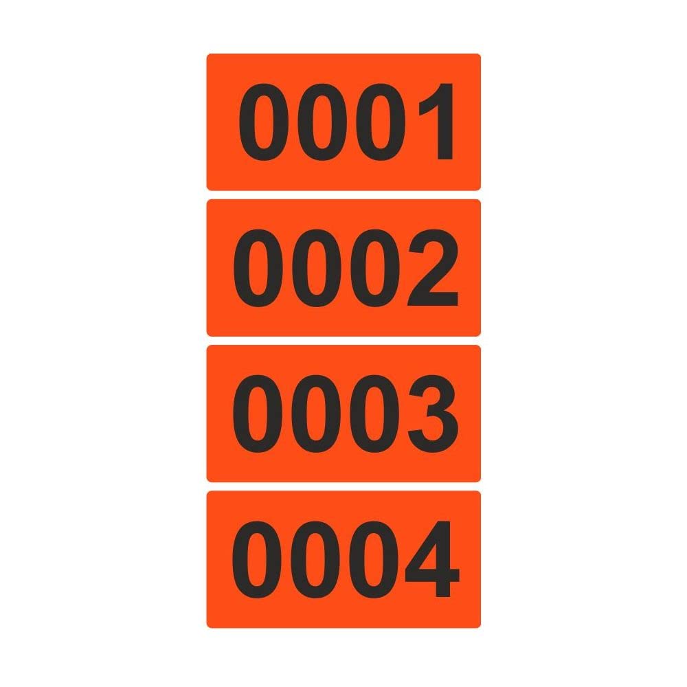 Étiquettes/autocollants en rouleau - Rouge clair - Numérotées en continu - 100 x 50 mm (2000)