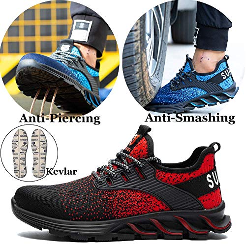 SUADEX Veiligheidsschoenen Heren Dames Lichtgewicht Werkschoenen mit Staal neus Unisex Werkveiligheidsschoenen Ademende… - Image 4
