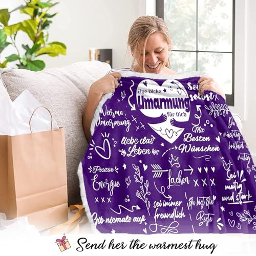 WJMSDK Beste Freundin Geschenke, Umarmung Decke mit Ärmeln - Geschenk Freundin Geburtstag, Mutmacher Geschenke für Freundin, Geschenke für Frauen Freundin Schwester Mama zum Weihnachten Geburtstag