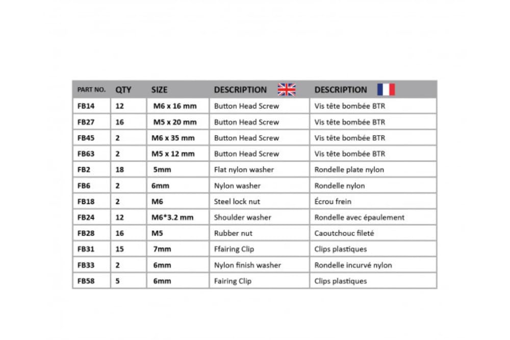 avdb-moto Kit visserie carénages M5, M6 compatible avec HONDA VFR800 VFR-800 VTEC 2002-2013 (Aluminium)