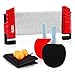 XGEAR Juego de Ping Pong con 2 Raquetas + 3 Bolas Pelotas Tenis de Mesa + 1 Red Retráctil + 1 Bolsa Conjunto de Pingpong Set Portátil para Interior al Aire Libre Regalo (Rojo Clásico)