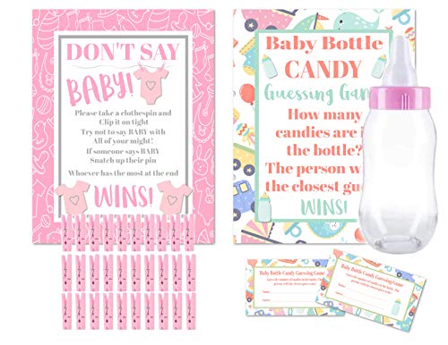 Baby Shower Bottle Game Candy Guessing Game with 11" Baby Bottle Bank