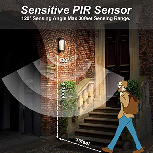 Inowel Motion Sensor Outdoor Wall Light Led Exterior Light Fixture Ip54 Waterproof Sconce Porch Light Grey Modern Wall Mount Lamp Lantern For House Garage Patio Entryway 13W 750Lm 3000K #TOP2