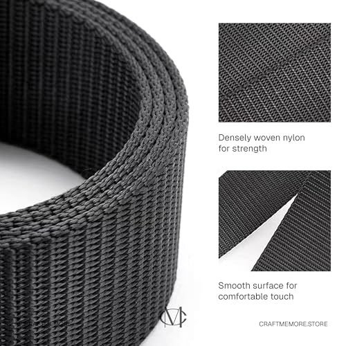 CRAFTMEMORE Tactical Nylon Web Belt, 1.5 Inch Wide, Military Style with Plastic Buckle SPB72