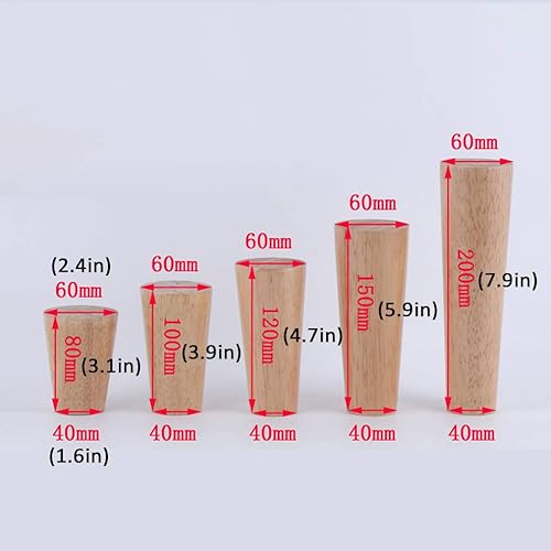 Miniatura 2 de Patas de madera de roble maciza, patas de sofá modernas, patas de mesa de café cónicas, patas de repuesto para armario de almacenamiento, sofá,
