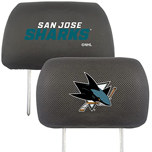 FANMATS 25089 San Jose Sharks Embroidered Head Rest Cover Set - 2 Pieces
