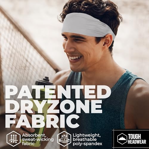 Image of Tough Headwear Tough Outfitters Headband for Men - Mens Headbands - Working Out Sports Performance Head Bands - Athletic Cycling Running Sweat Band, Football Headbands - Sweat Bands Men /Women