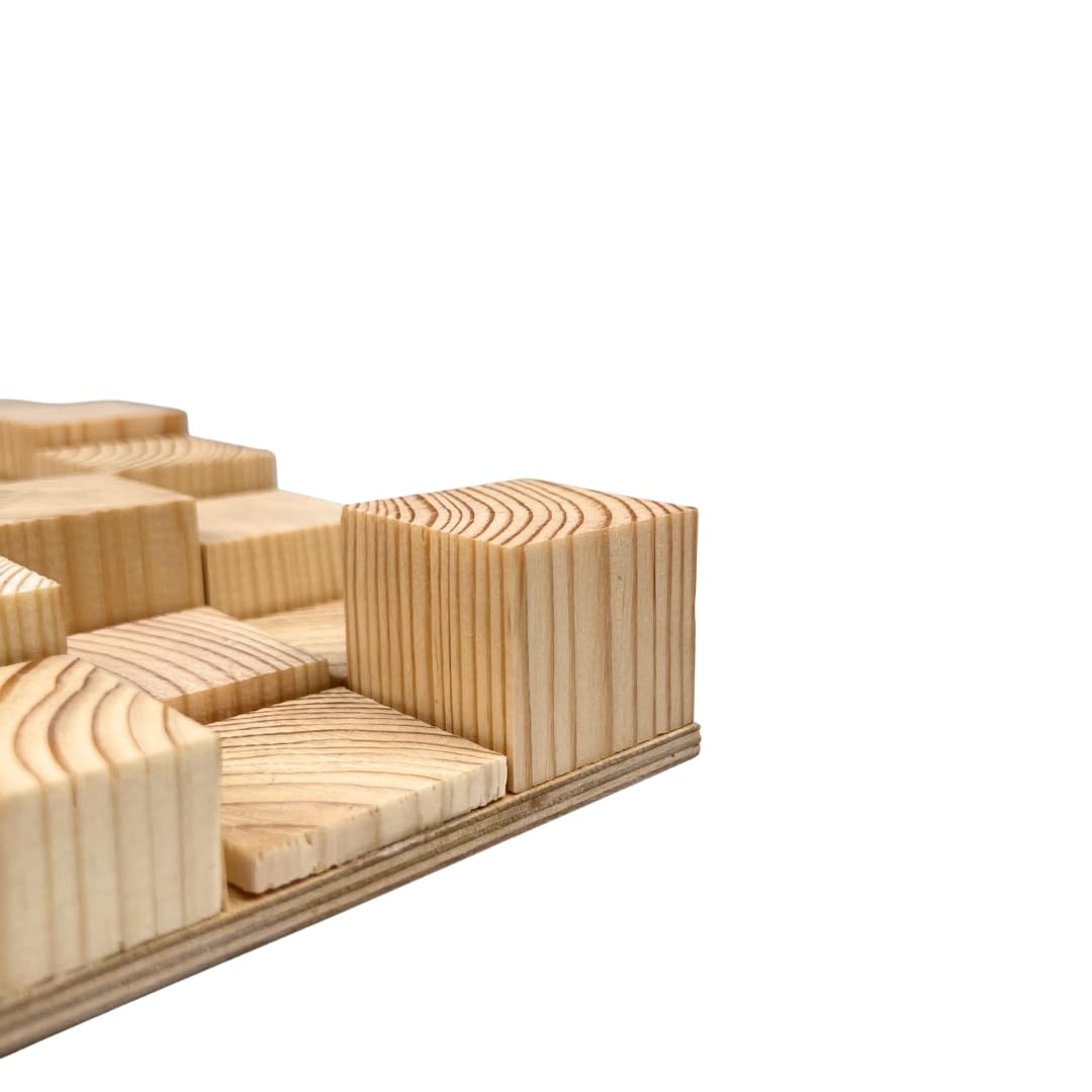 Akustikdiffusor aus Holz „SKYLINE“ – 50 x 50 cm | 2D QRD | Wandkunstpaneel aus Holz | Modell: [SKYLINE | Dicke: 35mm]