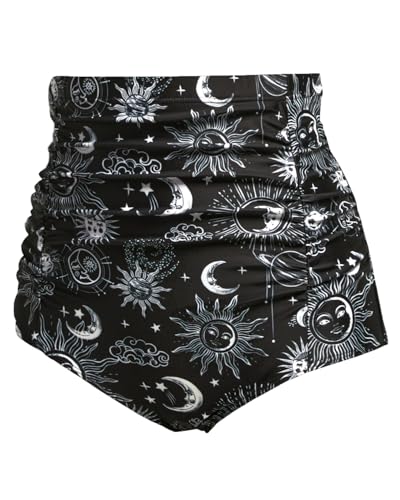 image for Tempt Me Women's High Waisted Swimsuit Bottom Sun Moon Tummy Control R