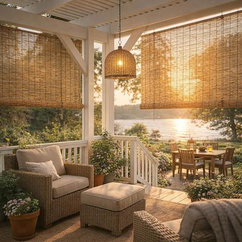 Bamboo Blinds Handwoven Reed Roller Bamboo Shades Indoor Windows Outdoor