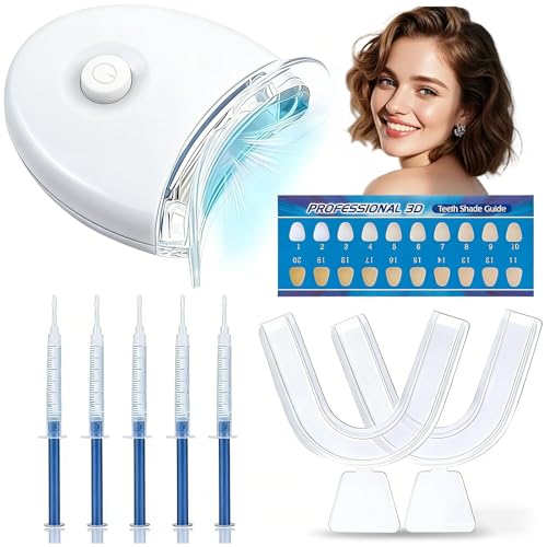 Kit Blanqueamiento Dental, con 5*Gel Blanqueamientos, Blanqueamiento Suave y Efectivo, Para una sonrisa radiante en el día a día, Efecto blanqueador progresivo y natural(blanco)