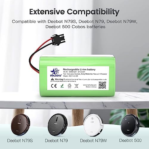 14.4V 2600mAh Replacement Battery for Ecovacs Deebot N79 N79S DN622 Li-Ion Battery Compatible with Tesvor 500 Eufy RoboVac 11, 11S MAX 30, 30C Max 12 15C MAX 15T 35C