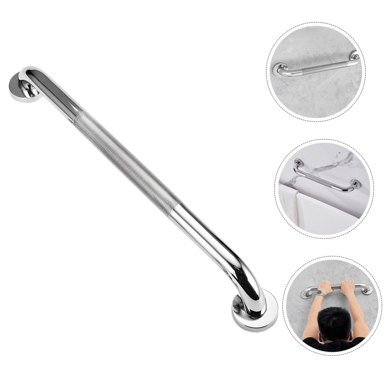 SOIMISS Barra de Apoyo Diseño Cómodo de Acero Inoxidable para Antideslizante para Baño para Personas Movilidad Reducida, Adecuado para Baños y Piscinas