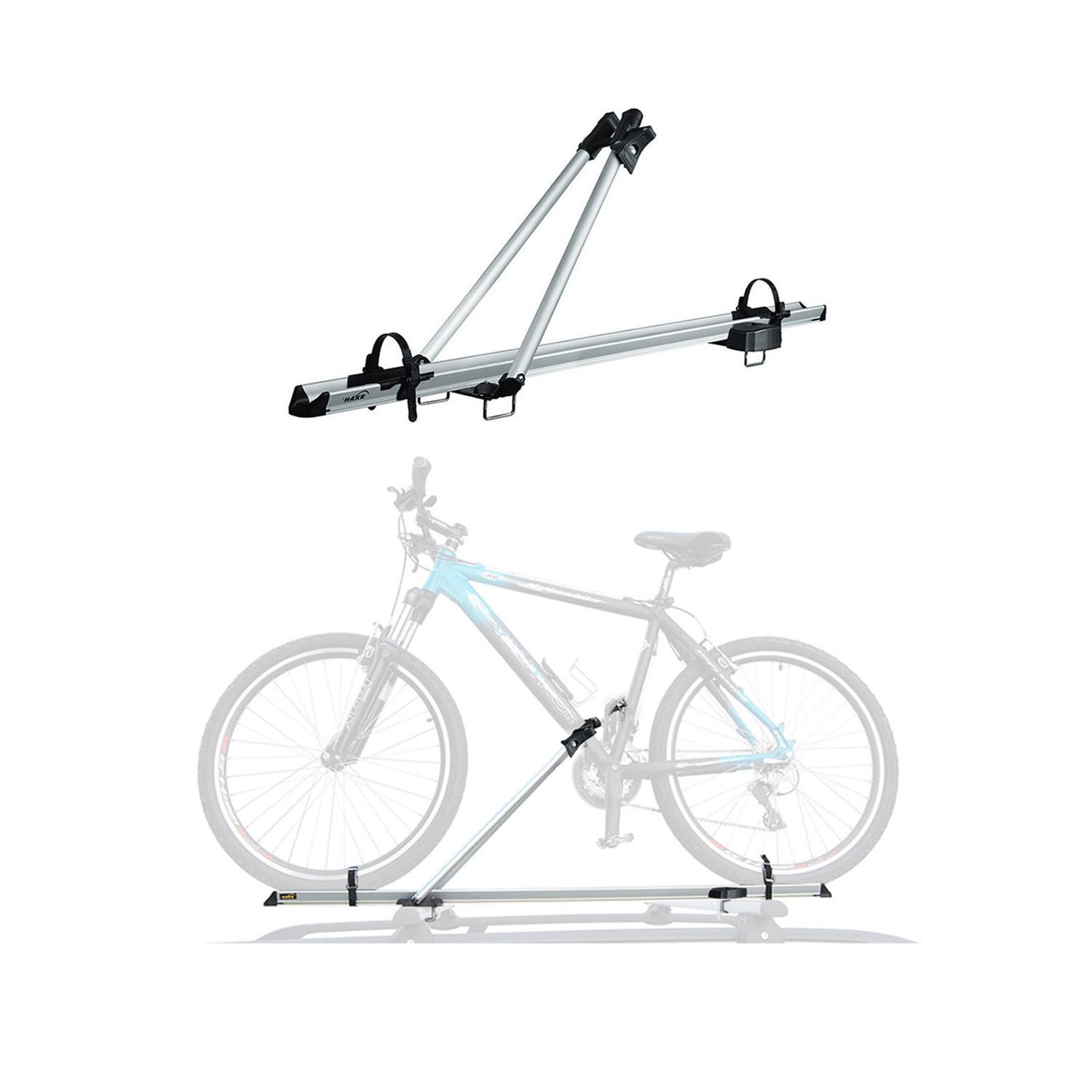 Bagażnik Rowerowy Dachfahrradträger bis 17kg Aluminium Srebrny Uchwyt Rowerowy