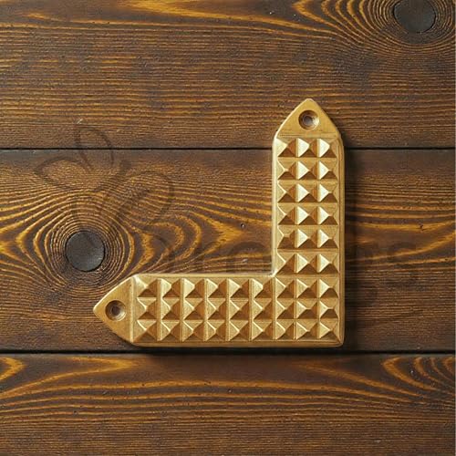 Image of Brass L Shape Pyramid Strip |Size-3.5Inch |Weight of 1 Pyramid Strip- 104gm Approx |Vastu Remedy Tool |Angle Strip with Pyramid Design for Correcting Corner |Home & Spritual Decor |Pack of 3