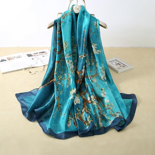 Image of MALINA Women's Polyester Silk Satin Stole Scarf - Soft Lightweight Fashion Wrap, Elegant Floral & Gradient Design, summer stole,Scarf For Women,Premium Stole,Large Size 180x90 cm'