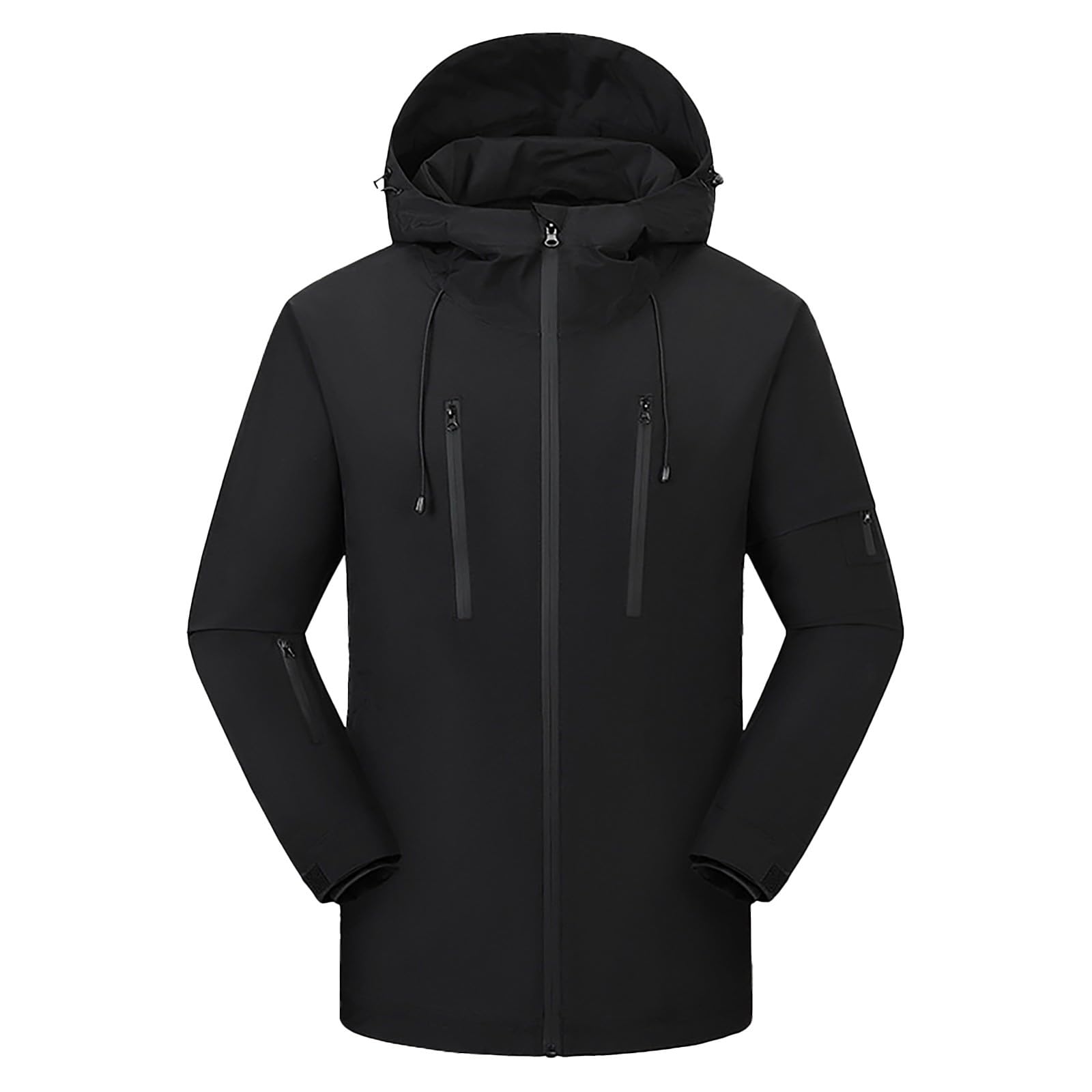 Chaqueta eléctrica con capucha para hombre, chaqueta de esquí con capucha para hombre, con cremallera, abrigos de esquí aislados, cómodos y minimalistas, abrigo de nieve grueso impermeable con