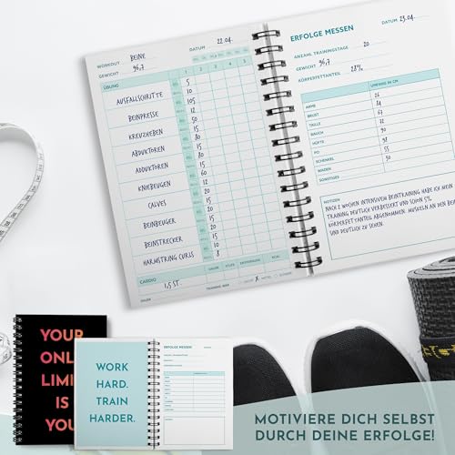 Trainingstagebuch Krafttraining II- Fitness Tagebuch im DIN A5 Format für Krafttraining, Fitness Studio & Cardio - mit über 200 Seiten - von Sophies Kartenwelt